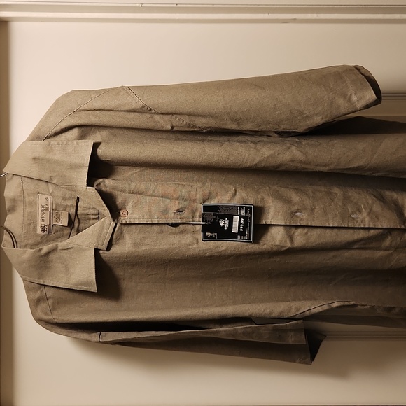 NWT Brock Jeans Men's 2XL Short Sleeve Brown Button Down Shirt - Picture 3 of 5